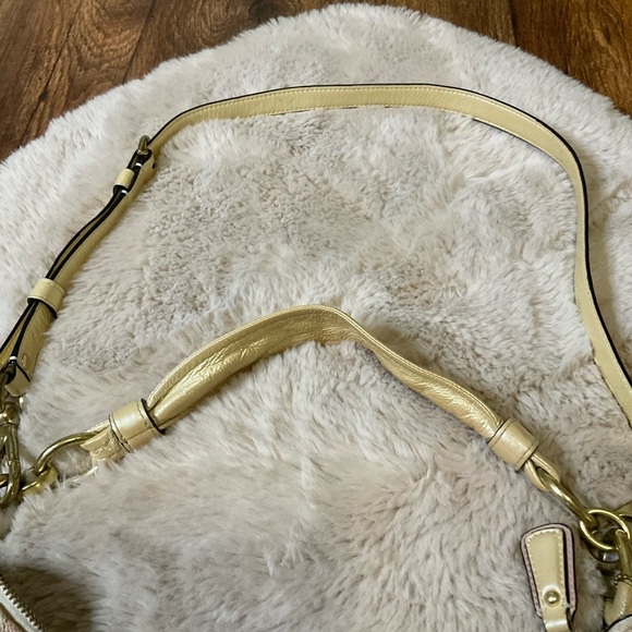 Coach Kristin Op Art Shoulder Bag Pink Cream Sequin Convertible Strap #16791 - Picture 4 of 15